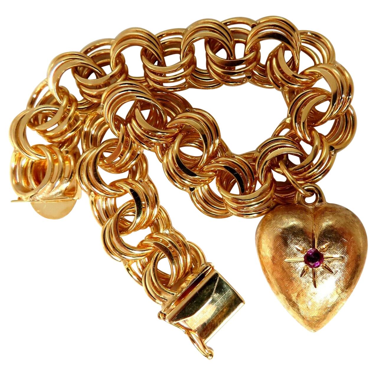 Charm Bracelet Heart 14 Karat