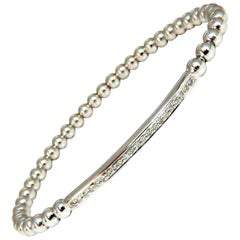 .24 Carat Natural Round Accordion Expandable Bead Link Slip on Bracelet 14 Karat