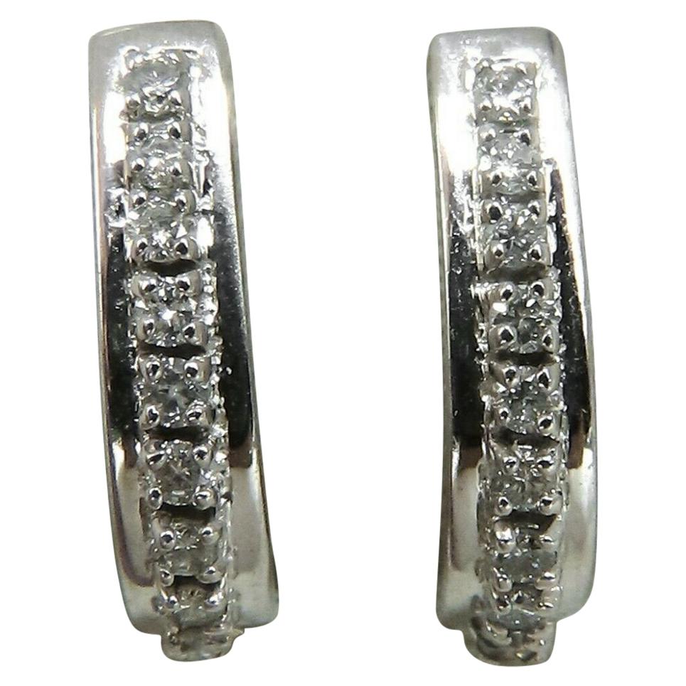 .60 Carat Diamonds Semi Hoop Earrings 14 Karat