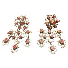 Ruby Chandelier Earrings 18 Karat Gold