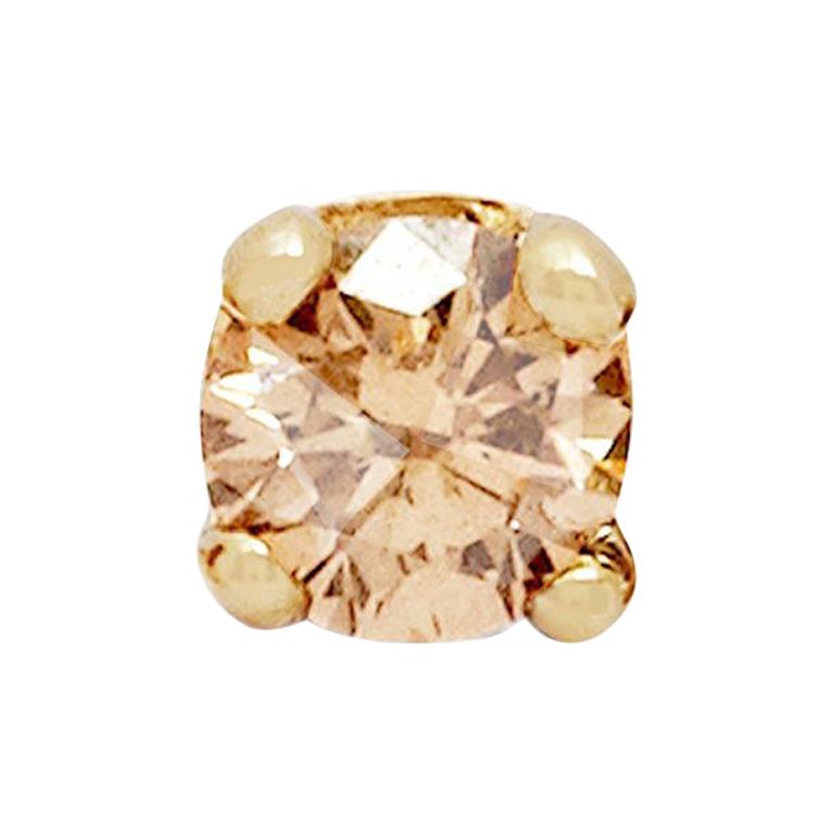 Champagne Diamond Stud Earring ‘Single’ by Allison Bryan