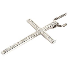 Diamond Cross Pendant Necklace 2.05 Carat