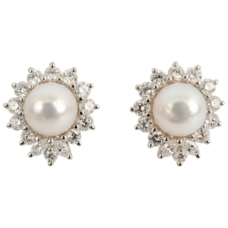 Tiffany & Co. Pearl and Diamond Earrings
