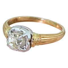 Art Deco 0.68 Carat Old Cut Diamond Engagement Ring