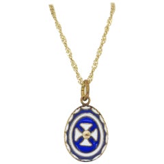 Vintage Enamel Fabergé Style Egg Pendant