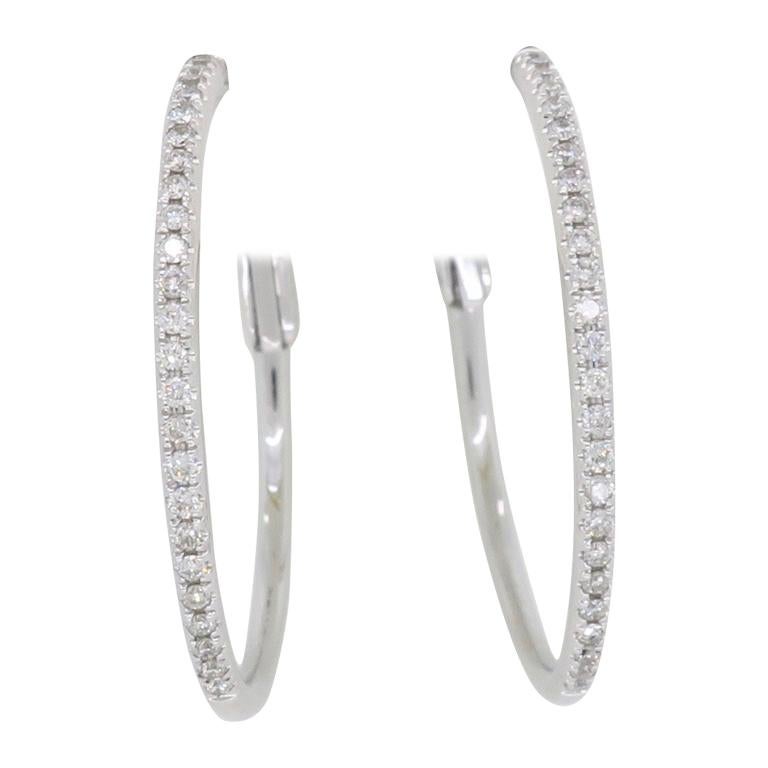 Diamond Hoop Earrings at 1stDibs