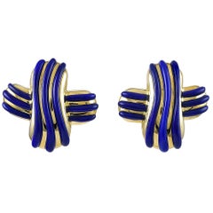 Angela Cummings Gold Lapis Earrings