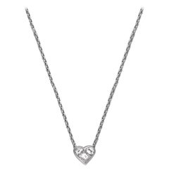 Bvlgari 18 Karat White Gold Diamond Heart Necklace