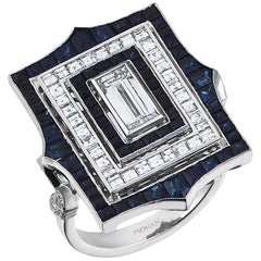 Monan 1.69 Carat Diamond and 3.08 Carat Sapphire Ring
