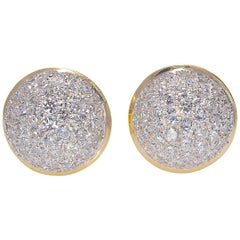 3 Carat Natural Diamond Lever-Back Cluster Earrings Gold 14 Karat 14.5 Grams