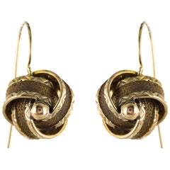 19th Century Golden Bows Hair Drop Earrings
