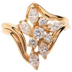 Ring aus wunderschönem Gold und Diamanten, signiert Trev
