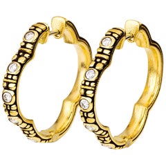 Alex Sepkus Yellow Gold and Diamond Quatrefoil Earrings
