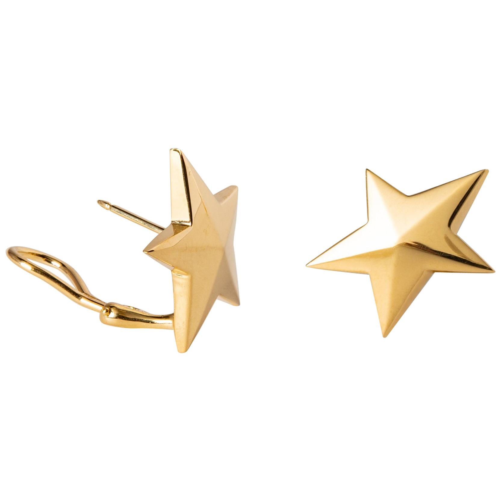 Classic Tiffany & Co. Gold Star Earrings