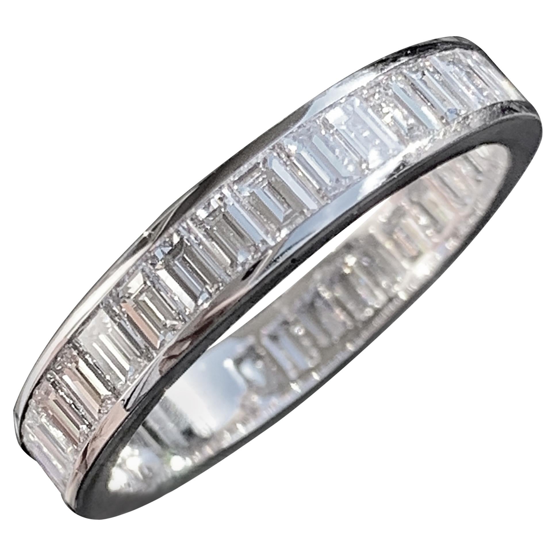 2.50 Carat Approximate Baguette Diamond Eternity Ring / Wedding Band, Ben Dannie For Sale