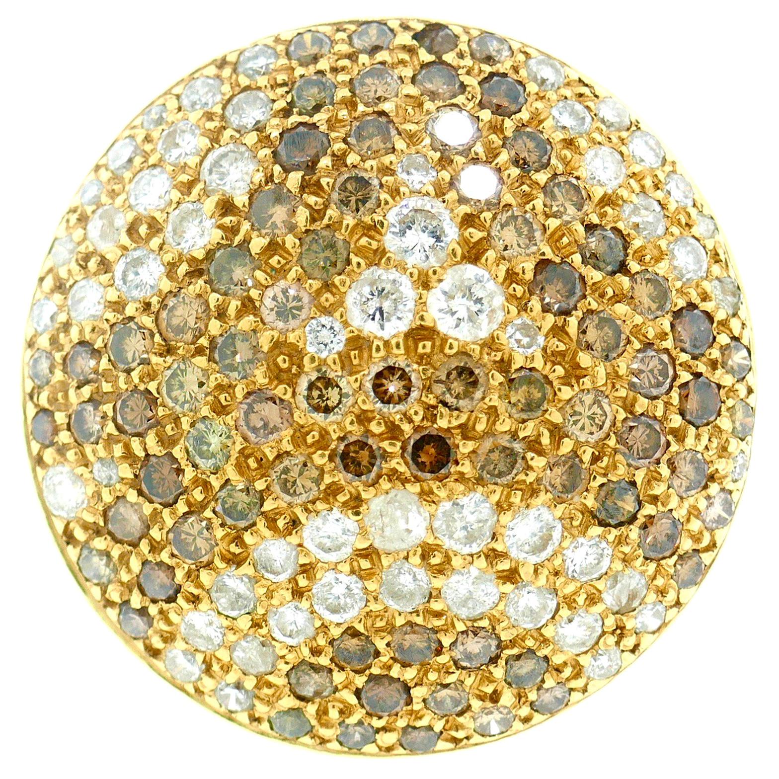 Cartier 18 Karat Gold Jeton Sauvage Diamond Cocktail Ring