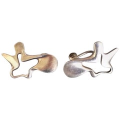 Georg Jensen Sterling Silver "Splash" Earrings by Henning Koppel No. 118