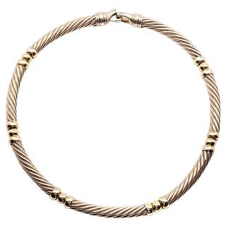 David Yurman 2-Tier Pearl and Cable Link Gold Toggle Necklace at ...