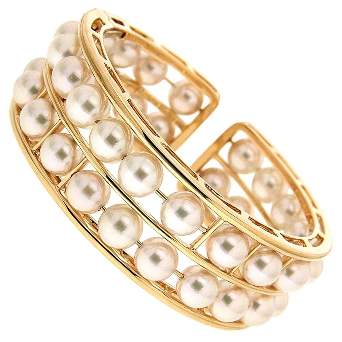 Valentin Magro Floating Two Rows Pearl Bracelet