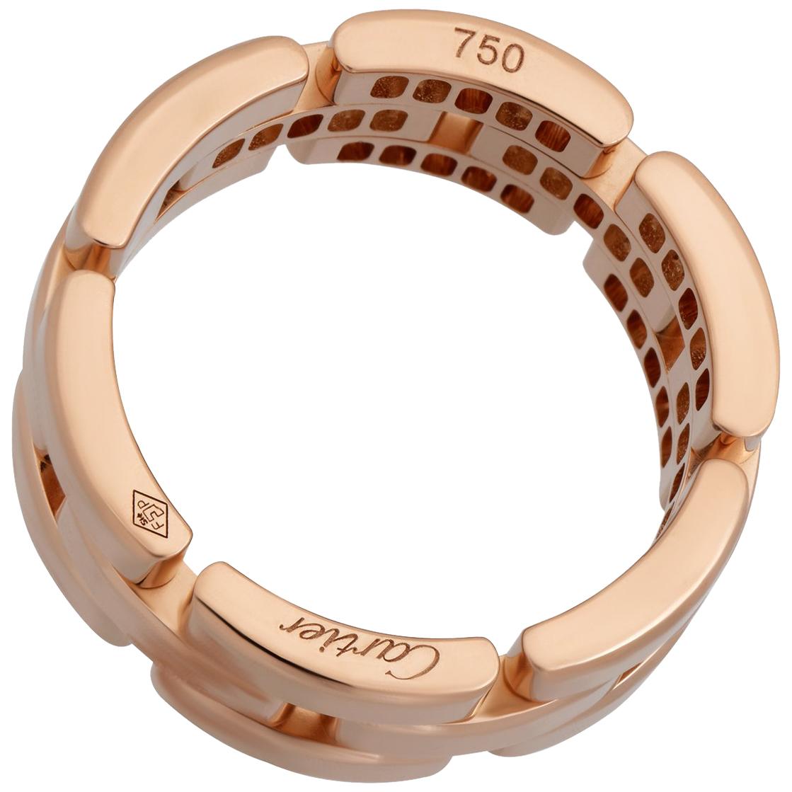 Cartier 18 Karat Rose Gold Maillon Panthere Diamond Ring