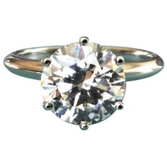 Tiffany & Co. Platinum Diamond 1.64 Carat Round Engagement Ring D VS1