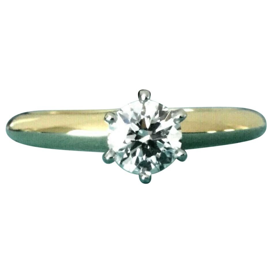 Tiffany & Co. 18 Karat Yellow Gold Diamond .50 Carat Round Engagement Ring