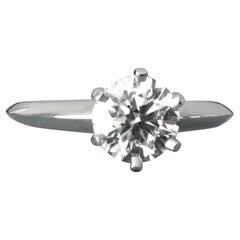 Tiffany & Co. Platinum Diamond .62 Carat Round Engagement Ring I VS1 Triple Exc