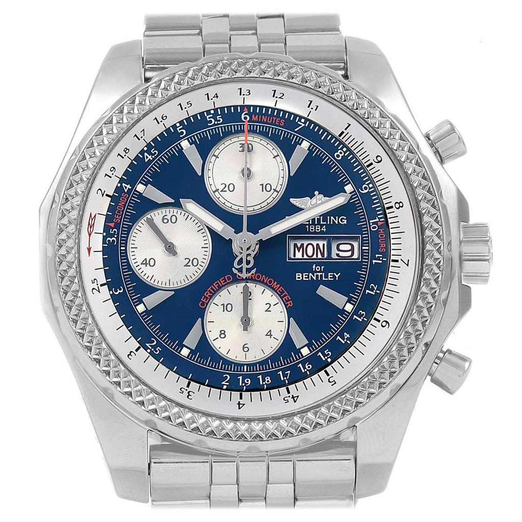 Breitling Bentley Motors GT Blue Dial Sreel Men's Watch A13362 For Sale