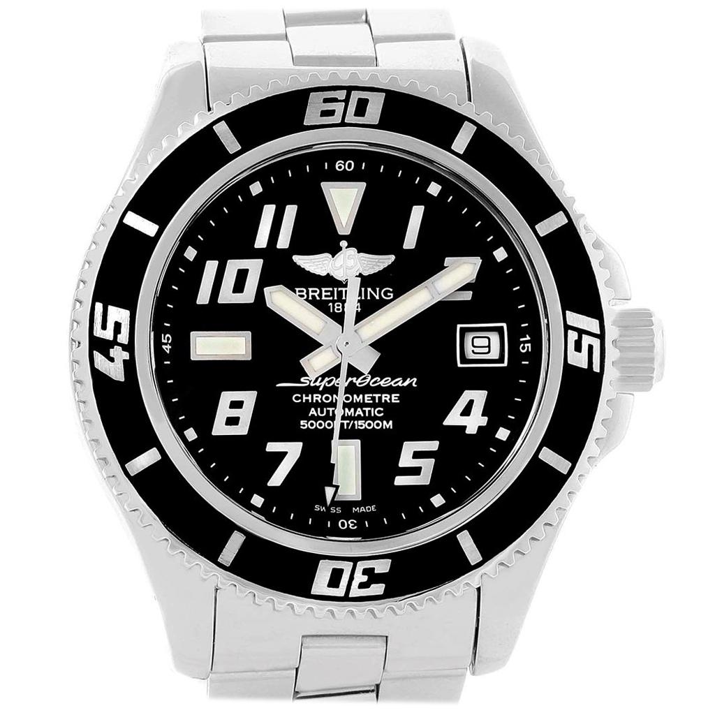 Breitling Superocean 42 Abyss Black Dial Steel Men's Watch A17364 For Sale
