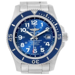 Breitling Superocean II 44 Gun Blue Dial Men's Watch A17392 Box Card