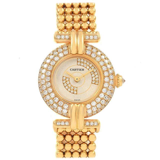 Cartier Colisee Yellow Gold Diamond Limited Edition Ladies Watch 1980 ...