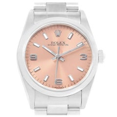 Rolex Midsize Salmon Dial Automatic Steel Ladies Watch 67480