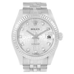 Rolex Datejust Midsize Steel 18 Karat White Gold Diamond Watch 178274