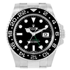 Rolex GMT Master II Black Dial Green Hand Men's Watch 116710