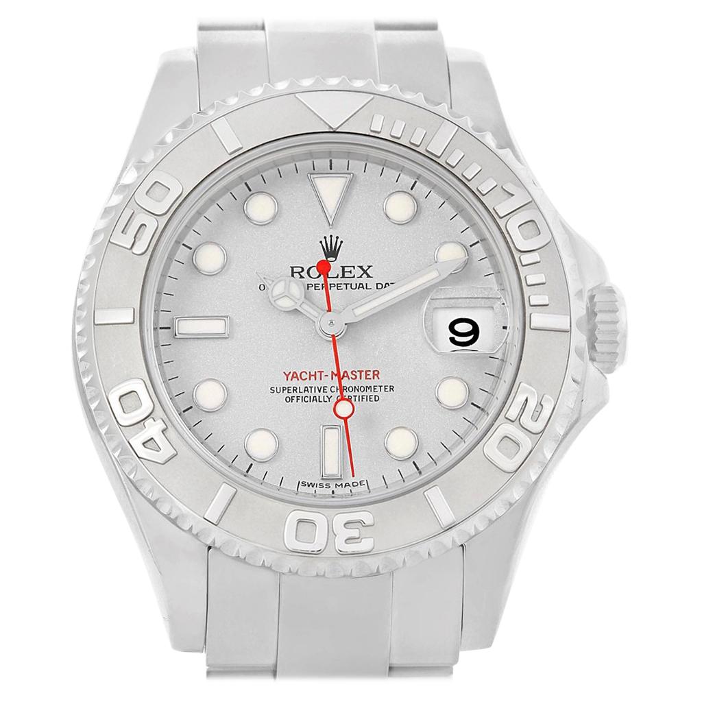 Rolex Yachtmaster Midsize Steel Platinum Men's Watch 168622 For Sale