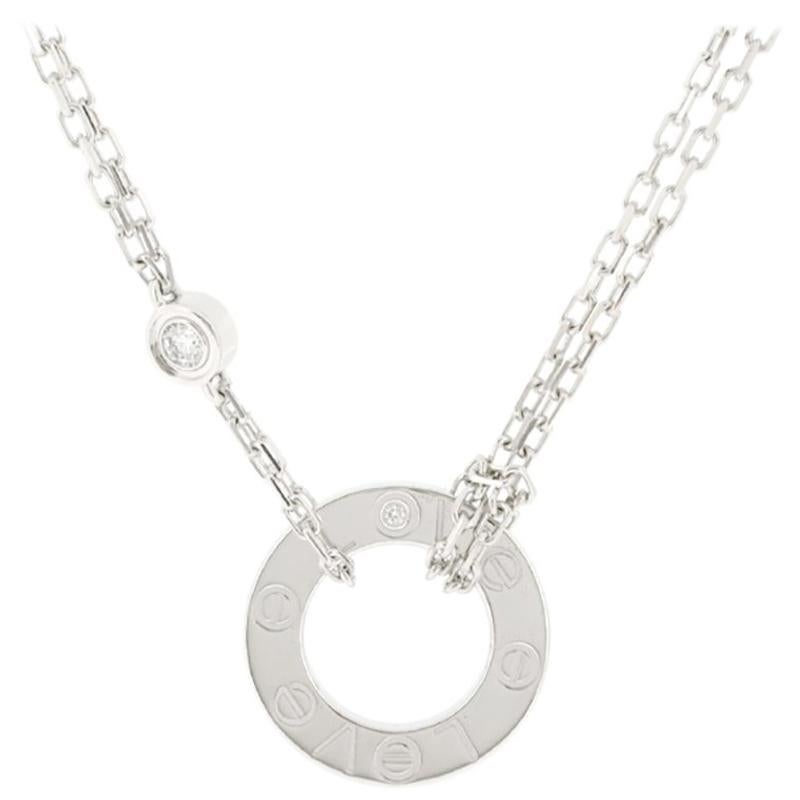 cartier love necklace white gold 