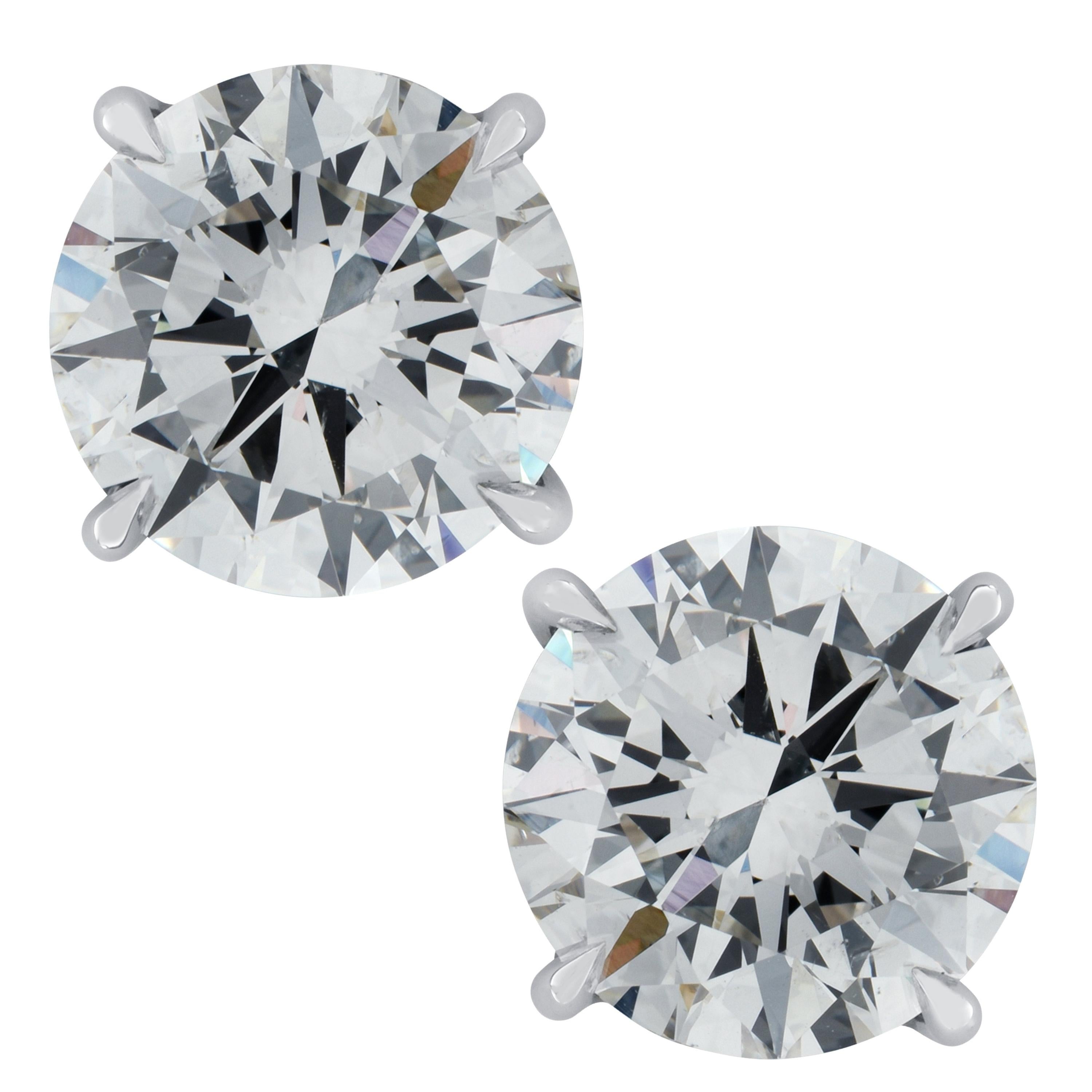 Vivid Diamonds GIA Certified 3.50 Carat Diamond Stud Earrings
