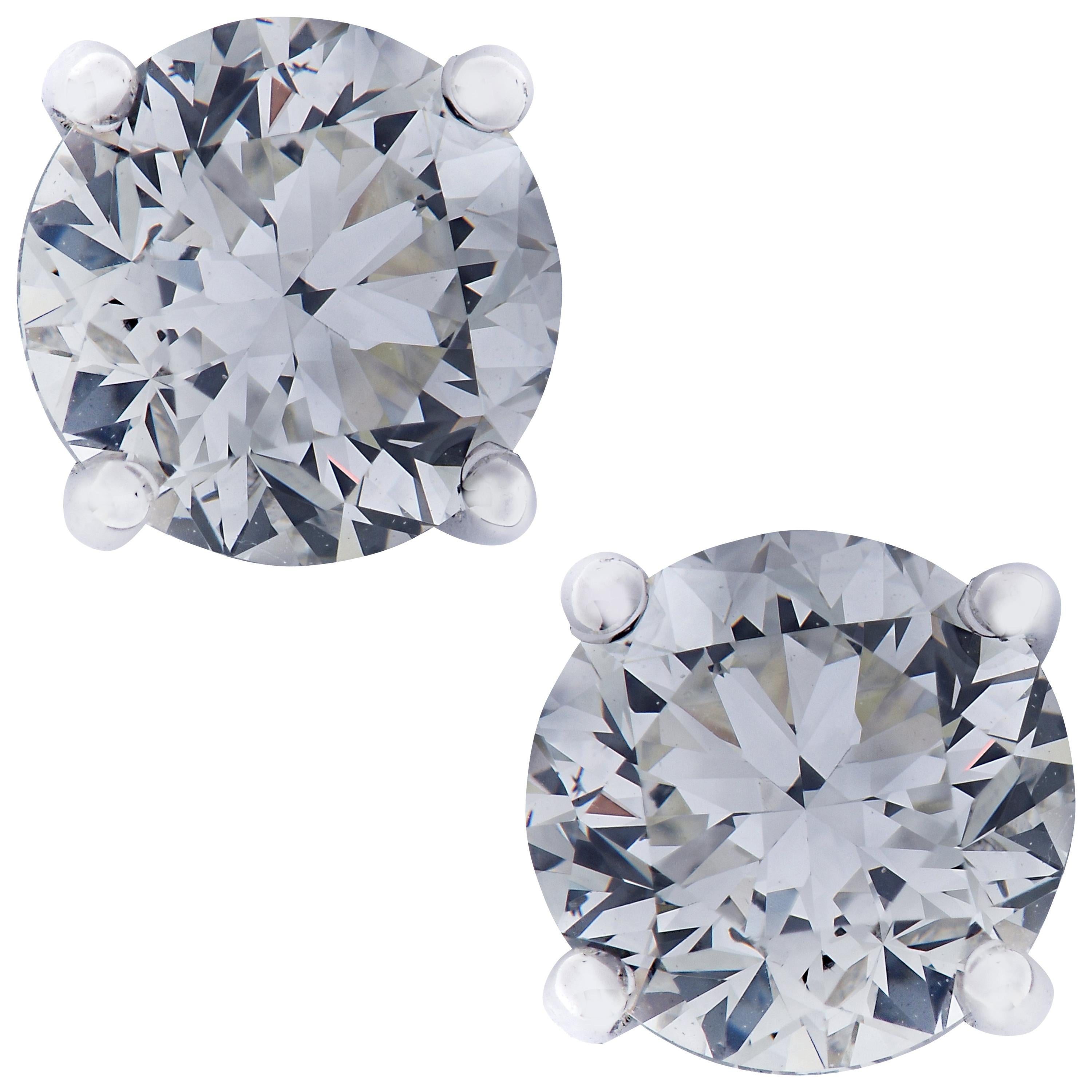 Vivid Diamonds IGI Certified 2.02 Carat Diamond Stud Earrings