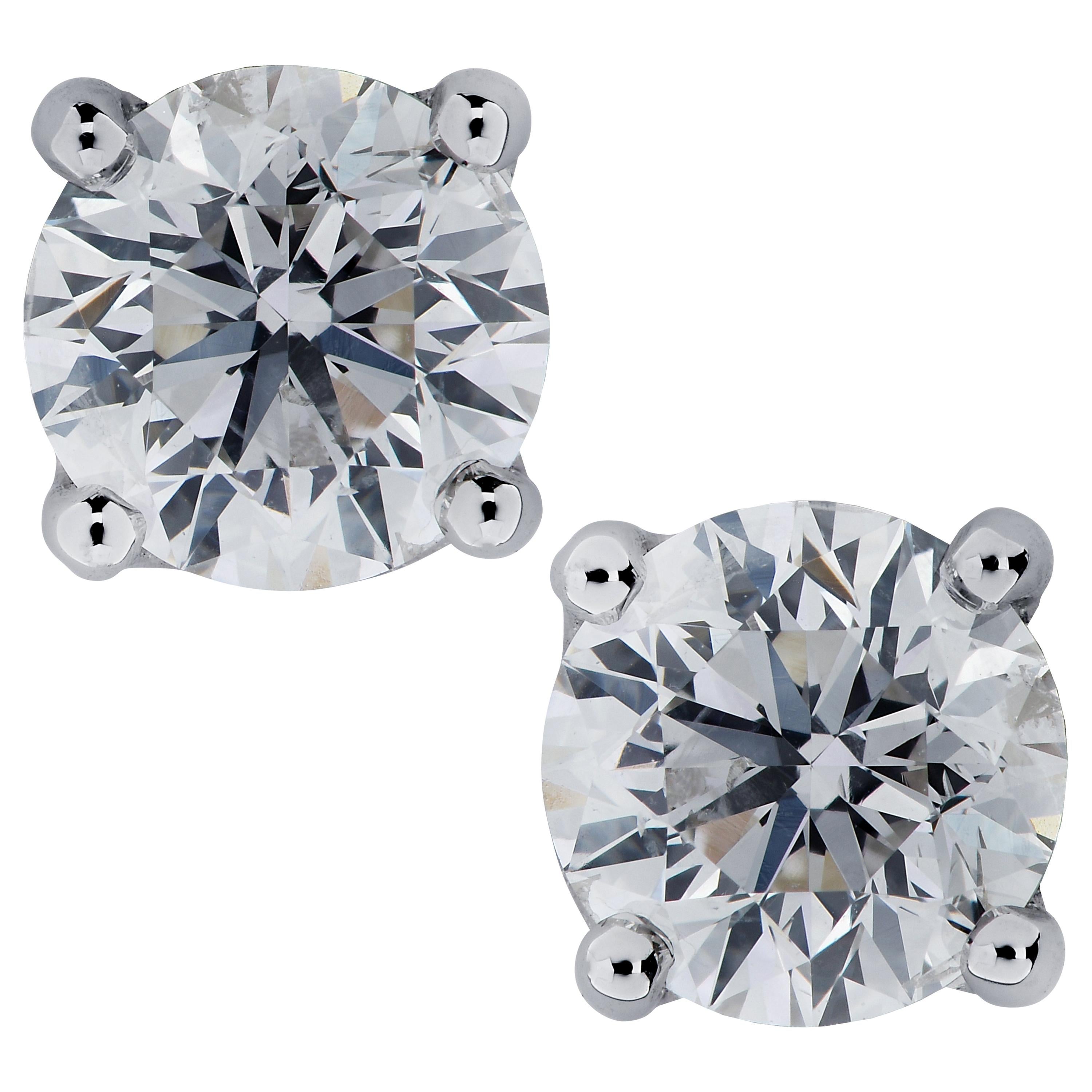 Vivid Diamonds 1.46 Carat Diamond Stud Earrings