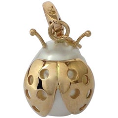 Ladybird/Bug Australian Pearl Red 18 Karat Gold Pendant/Necklace or Charm