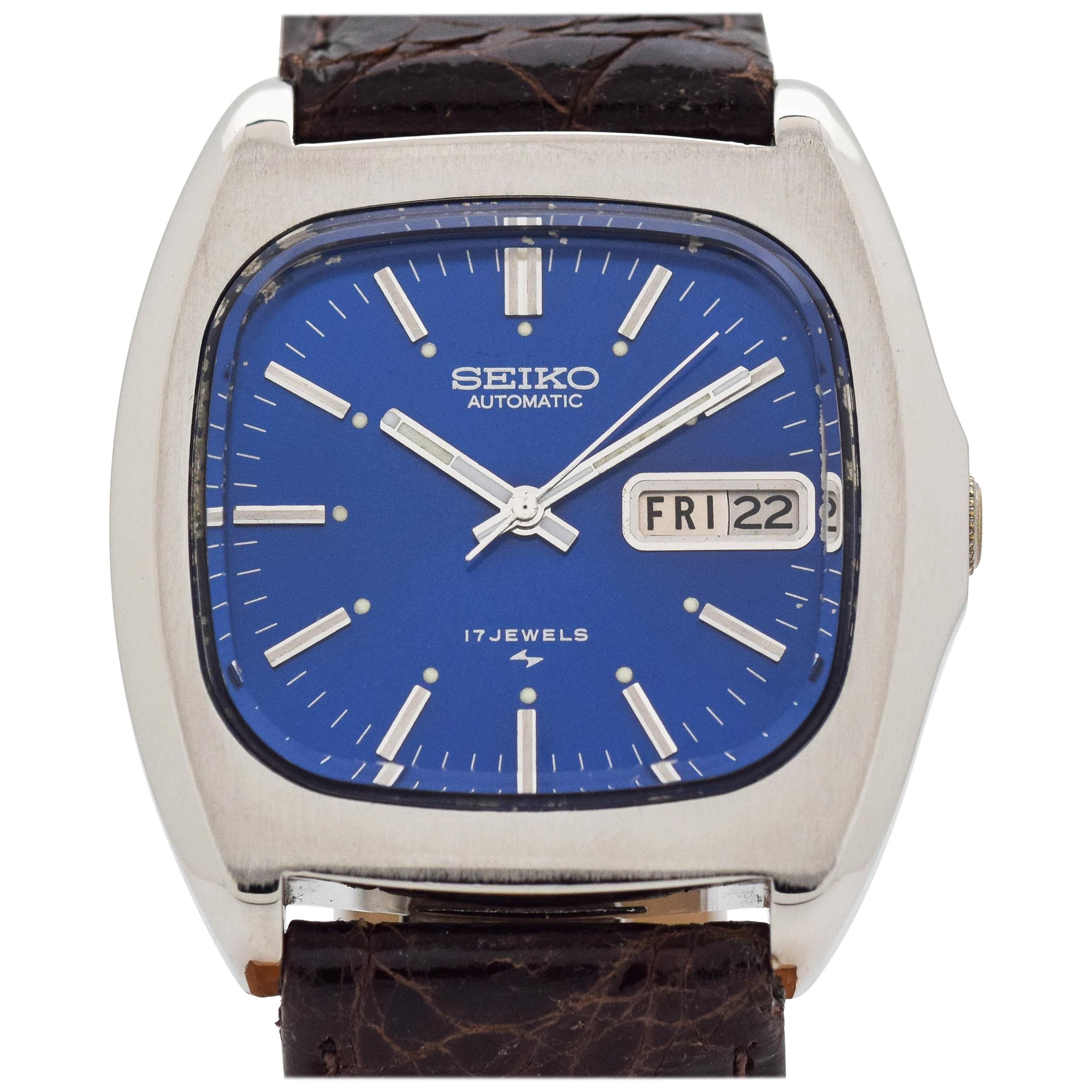 Edelstahl-Uhr Seiko Day-Date Referenz 7006-5019, 1972 im Angebot