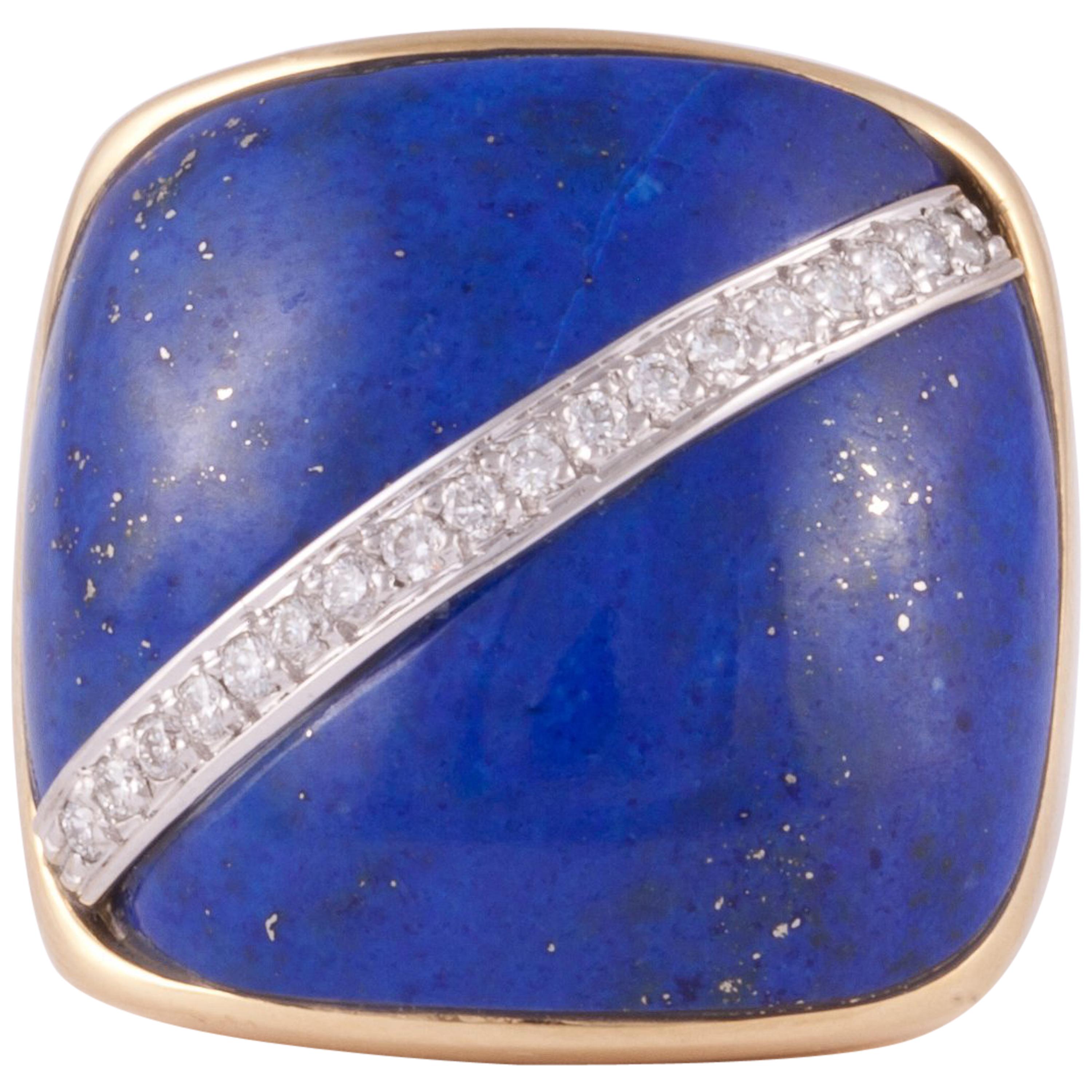 Leaderline Lapis Lazuli and Diamond Ring
