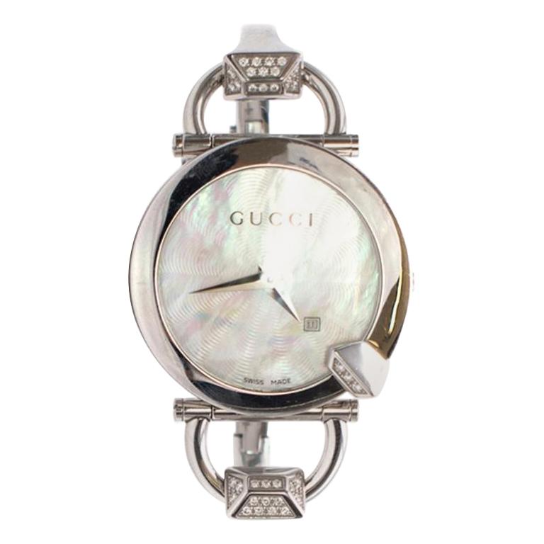 gucci horsebit watch silver