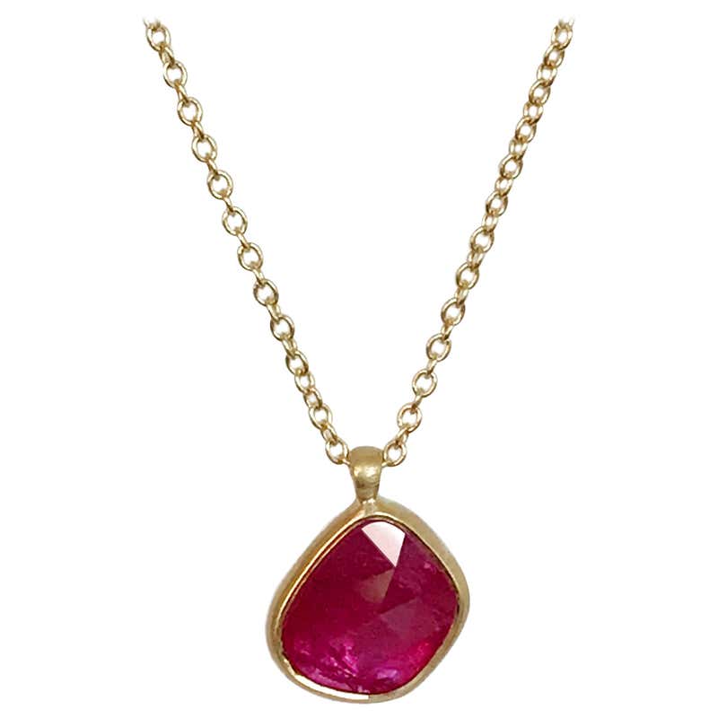 Dalben Design Irregular Drop Shape Rose Cut Slice Ruby Yellow Gold ...