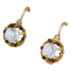 Victorian 1.80 Carat Old Cut Diamond Earrings