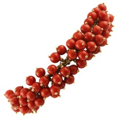 Red Corals Berries Link Bracelet