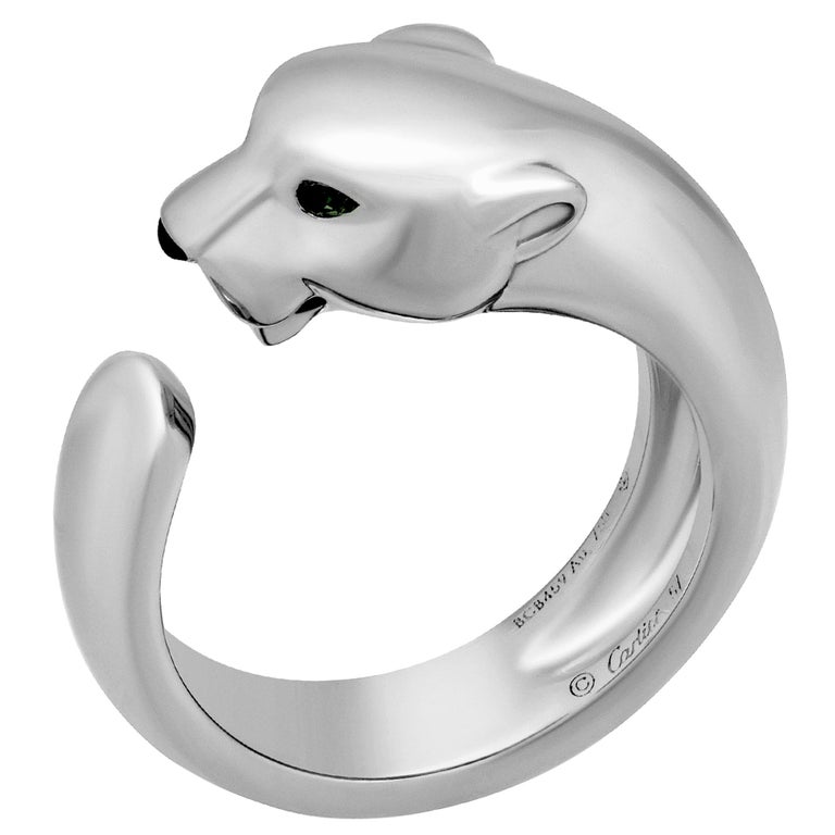 Cartier 18 Karat White Gold Panthere de Cartier Ring For Sale at 1stDibs |  cartier cougar ring, cartier panthere white gold ring, cartier panthere ring