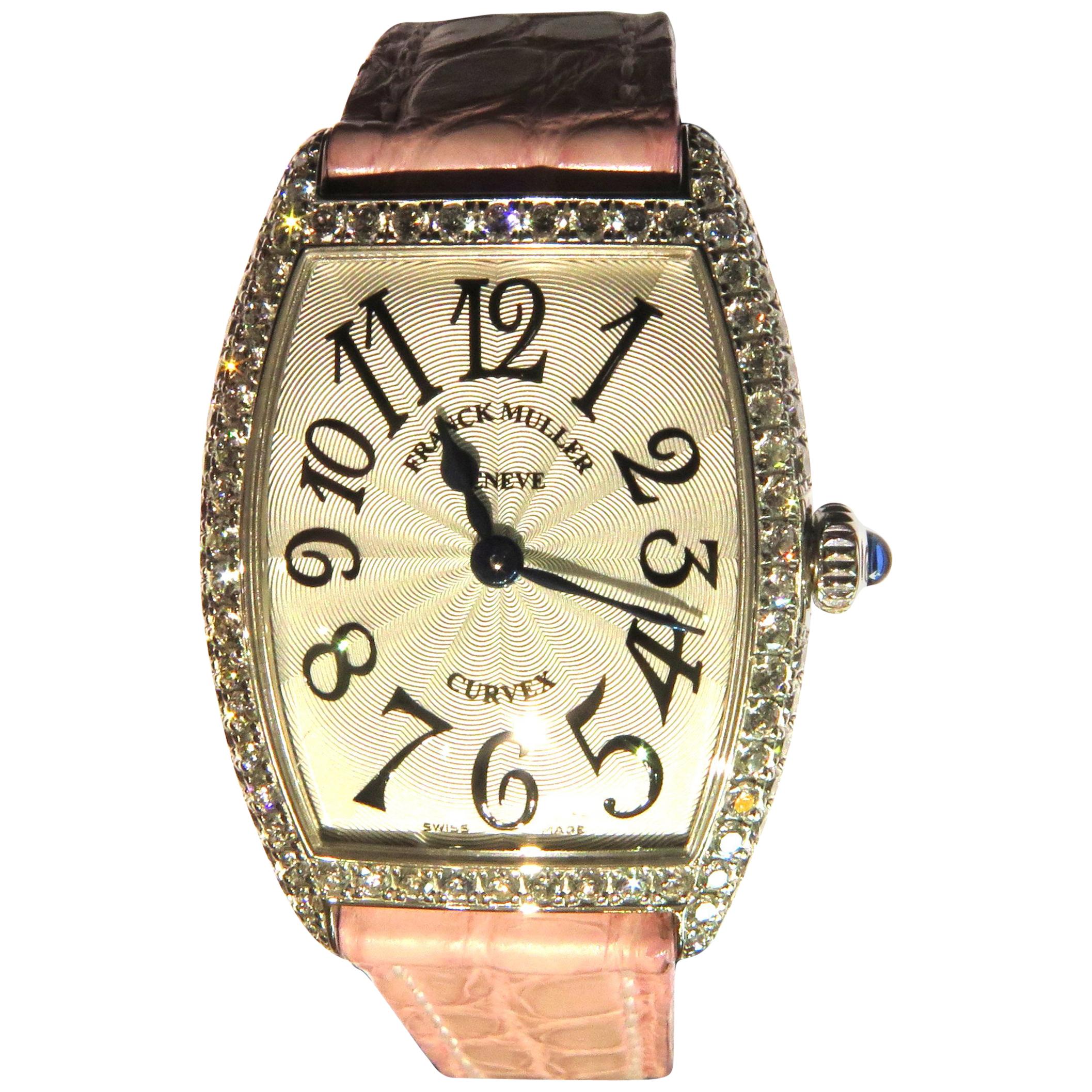 Franck Muller 18 Karat Gold Diamond Curvex Ladies Watch 1752 QZ D