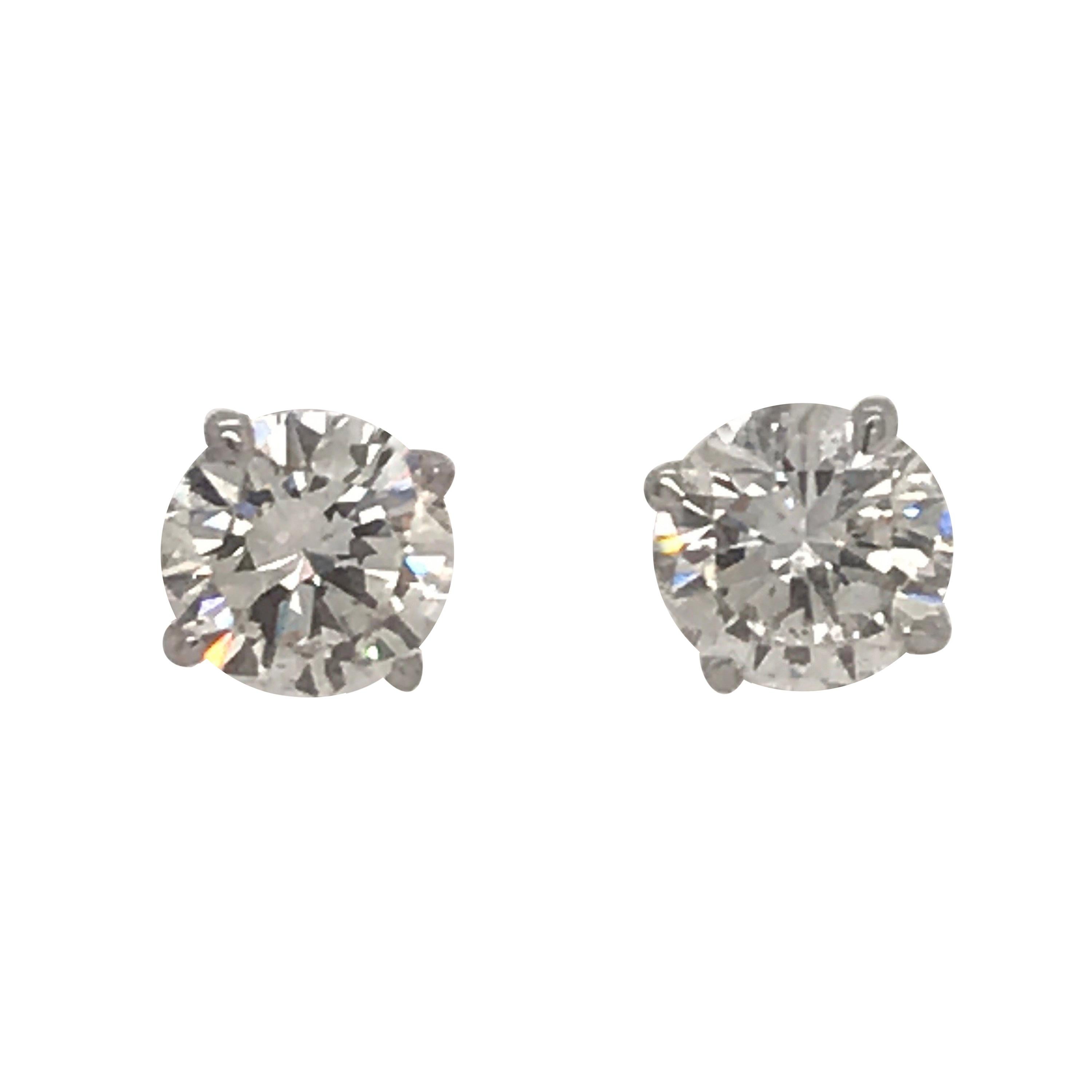 GIA Certified Diamond Stud Earrings 3.08 Carat I-J SI2-I1