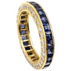 18 Karat Gumuchian Captiva Blue Sapphire and Diamond Eternity Band